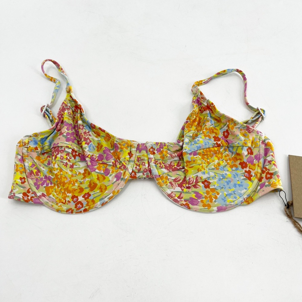 NWT Revolve x Stone Fox Swim Bikini Top XL Floral Underwire Swimsuit